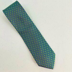 Paul Fredrick Italian Silk Made in USA Vintage Purple Green Geometric Tie